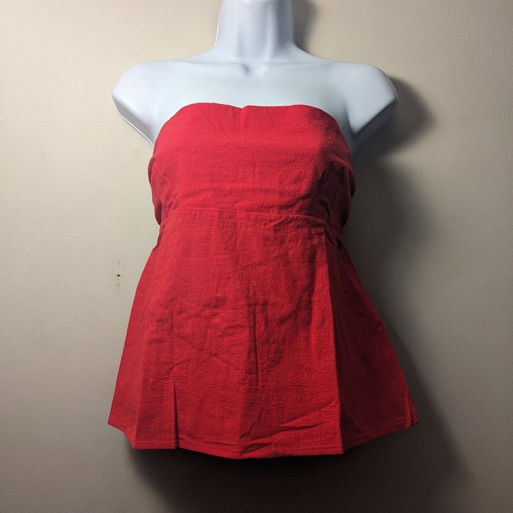 Red Strapless Top New
